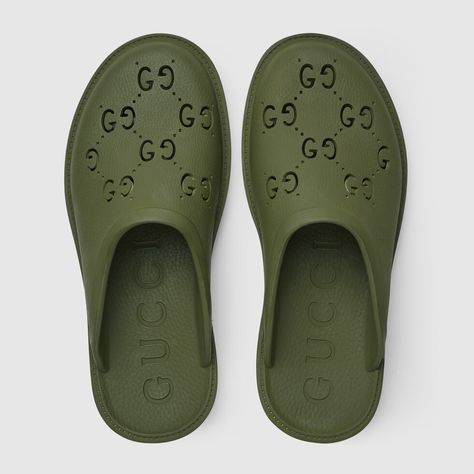 Gucci Palm Slippers For Men, Gucci Casual Slip-on Slides, Gucci Men's Round Toe Mules, Gucci Leather Slip-on Mules, Luxury Gucci Slip-on Mules, Gucci Slippers, Slides For Men, Crocs Men, Slippers For Men