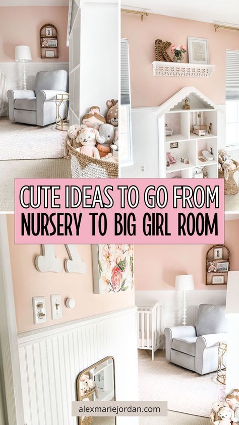 Make your toddler girl's transition to a big girl's room a breeze with our adorable decorating ideas! Explore cute themes, colorful accents, and charming decor to create a space that's perfect for playtime and relaxation. Toddler Room Organization Girl, Toddler Girl Rooms, Big Girl Room Ideas, Girls Toddler Room, Toddler Girls Room Decor, Toddler Room Girl, Toddler Girl Bedroom Themes, Pink Toddler Room, Girl Toddler Bedroom