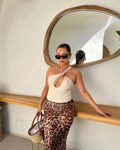 TRENDING RN 🐆 In LOVE with @aislingchan in our Cream Bead Detail One Shoulder Cut Out Swimsuit and Brown Leopard Print Mesh Fishtail Maxi Beach Skirt ❤️‍🔥 Tap to shop 🔗 Beach Maxi Skirt, Cut Out Swimsuits, Beach Skirt, Shoulder Cut, Brown Leopard, Leopard Print, Tap, One Shoulder, In Love