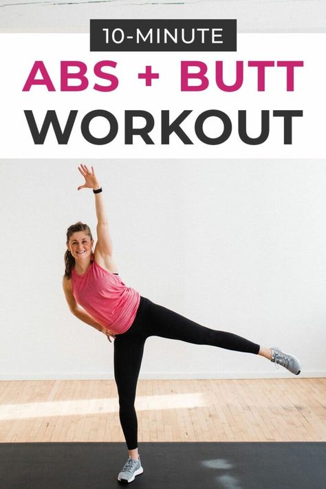 Burnout Workout, Build Your Glutes, 10 Minute Ab Workout, 10 Minute Abs, Nourish Move Love, Hiit Cardio Workouts, Leg Day Workouts, Ab Exercises, 30 Minute Workout