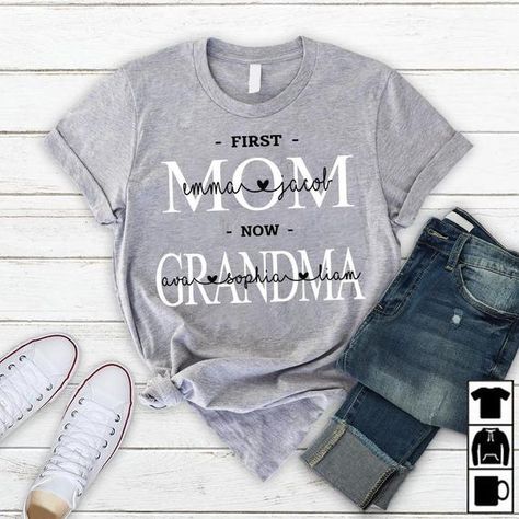 Mom Brain, Nana Shirts, Grandma Shirt, Personalized Grandma, Grandma Shirts, Struggle Is Real, Mom And Grandma, Heart Shirt, Mom Shirt