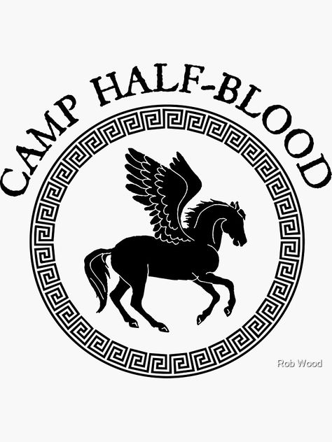 Percy Jackson Silhouette, Vintage Percy Jackson Posters, Camp Half Blood Shirt Aesthetic, Pjo Stickers, Camp Half Blood Logo, Camp Half Blood T Shirt, Robert Wood, The Olympians, Half Blood