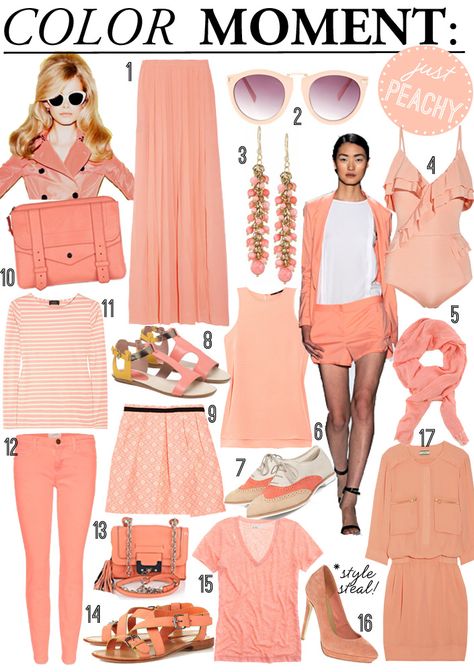 Keen Outfit, Peach Outfit, Light Spring Palette, Peach Clothes, Coral Outfit, Summer Items, Everyday Casual Outfits, Fashion Templates, Peachy Keen