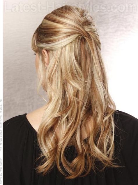 Pretty half up bouffant... Here's how you can get this look! http://www.latest-hairstyles.com/formal/half-updos.html Straight Prom Hair, Bridal Hair Tutorial, Half Updo Hairstyles, Straight Hairstyles Medium, Prom Hair Updo, Wedding Hairstyles Medium Length, Bridesmaid Hair Half Up, Wedding Guest Hairstyles, 20 Questions