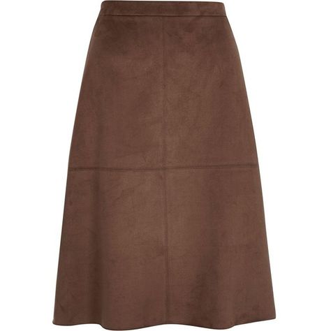 River Island Brown faux-suede midi skirt ($64) ❤ liked on Polyvore featuring skirts, brown, midi skirts, women, river island, brown skirt, mid-calf skirt, brown midi skirt and brown knee length skirt Knee Length Pencil Skirt Outfit, Brown Midi Skirt, Skirts Brown, Mid Calf Skirt, Faux Suede Skirt, Knee Skirt, Pencil Skirt Outfits, Calf Length Skirts, Brown Skirt