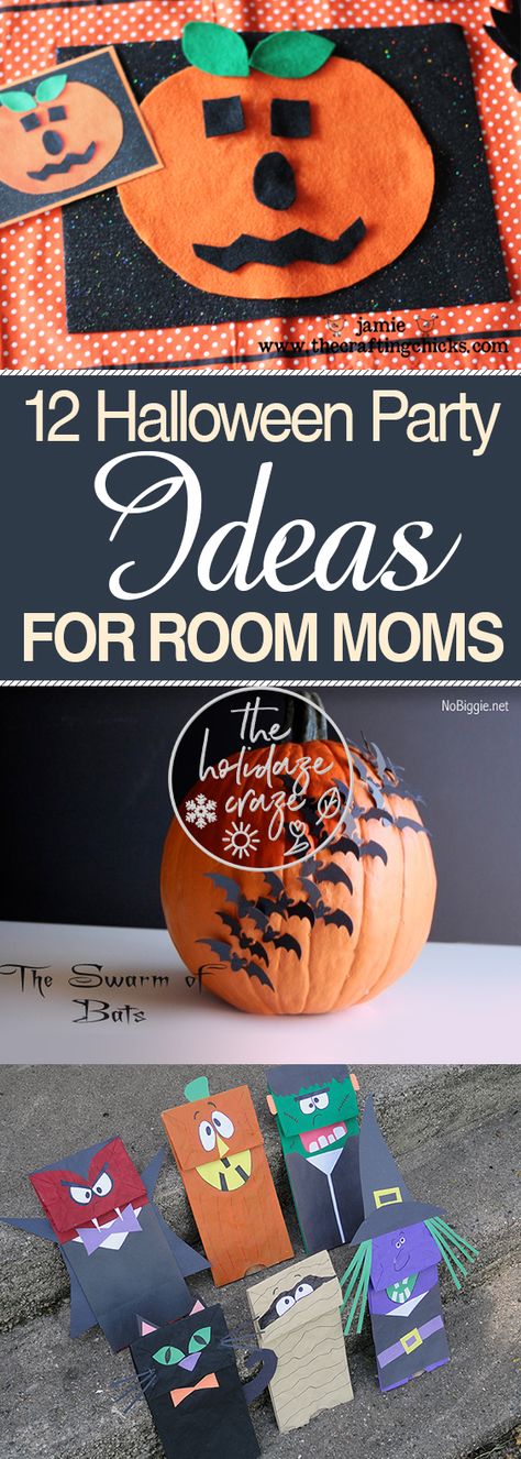 Are you looking for games, treats, and stations that say, “This mom is super creative,” instead of, “I came from the dollar bin five minutes ago"? Check out these clever Halloween party ideas! #Halloween #HalloweenParty  #DIYHalloween Room Parent Halloween Party, Fall Class Party Decorations, Halloween Class Party Room Mom, Halloween Kindergarten Party Ideas, Room Parent Halloween Ideas, Halloween Class Party Crafts Kindergarten, Room Mom Halloween Party Ideas Kindergarten, Halloween Room Parent Ideas, Class Mom Halloween Ideas