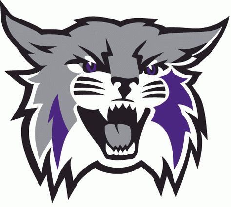 Weber State Wildcats Primary Logo (2012) - Wildcat Head Cat Mascot, Bob Cat, Ncaa, Sports, Purple