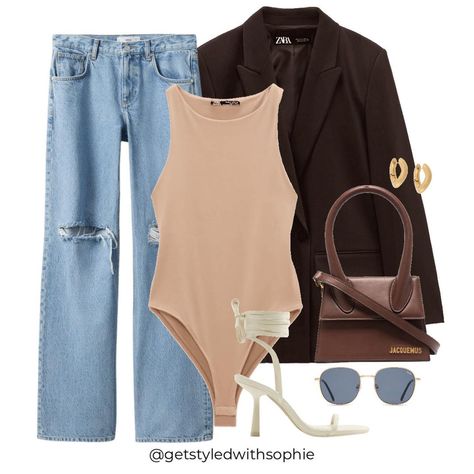 Get Styled with Sophie on Instagram: “@zara bodysuits that are a must have! I find that these are perfect for those last minute plans when you are trying to put an outfit…” Aesthetic Blazer, Dope Style, Shein Outfits, Grown Women, Chill Outfits, Classy Work Outfits, Aesthetic Look, Stylish Work Outfits, Dope Fashion