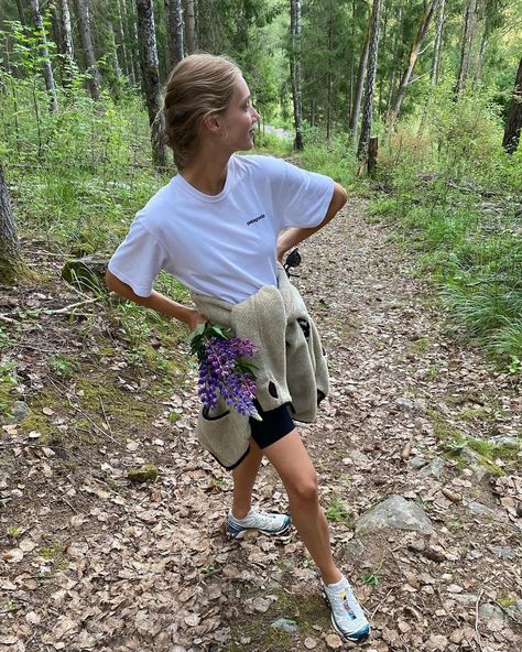 Amalie Moosgaard Nielsen (@amaliemoosgaard) • Instagram photos and videos Swedish Forest, Amalie Moosgaard, Hiking Outfit, Types Of Fashion Styles, Pencil Skirt, Capri Pants, Mens Short, Hiking, Forest