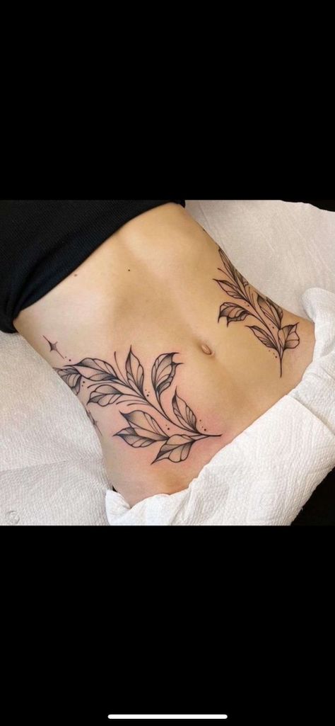 Side Stomach Flower Tattoo, Lower Back Symmetrical Tattoo, Stomach Tattoos Women Symmetrical, Symmetrical Hip Tattoos Women, Symmetrical Stomach Tattoo, Symmetrical Hip Tattoos, Hip Bone Tattoo, Symmetrical Tattoos, Tattoo On Hip Bone