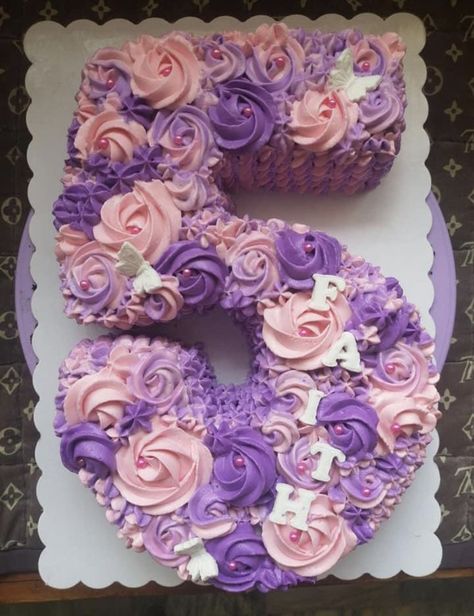 cakemaker #unicornhair #unicorndiylettering # Purple Number Cake, Unicorn Number Cake, Princess Party Cupcakes, Cakes Funny, Kid Cakes, Number Birthday Cakes, 5 Cake, Pull Apart Cupcake Cake, Pull Apart Cake