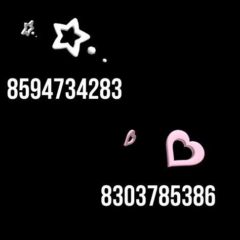 Hair Clips Roblox Code, Heart Hairclips, Roblox Code, Outfit Codes, Heart Hair, White Star, Roblox Codes, Black Star, Pink Heart