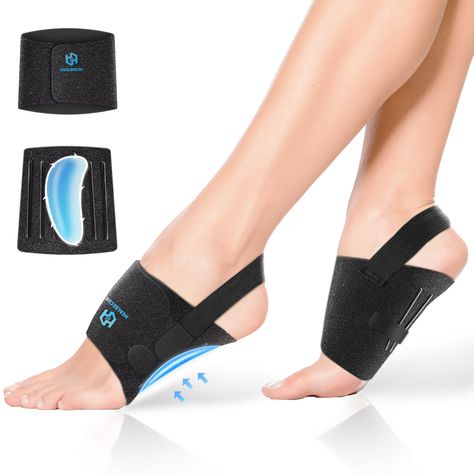 PRICES MAY VARY. ✅ARCH PAIN & PLANTAR FASCIITIS RELIEF - Plantar fasciitis, flat arches, fallen arches, high arches, and flat feet can all be relieved with foot compression sleeve. These foot brace hug your foot right where you need the most attention, helping to relieve and prevent additional aches and pains, which offer arch support to lessen pressure on the heel and forefoot when standing, walking, or exercising. ✅HIGHT ARCH SUPPORT INSERTS - Comes with 1.5cm heights of arch support pads, the Outdoor Slip-ons With Arch Support, Comfortable Slip-ons With Arch Support For Light Sports, Feet Pain Relief, Arch Support Slip-ons For Light Sports, Ergonomic Arch Support Slip-on Sandals, Stretch No-show Socks With Arch Support, Arch Support Inserts, High Arches, Fallen Arches