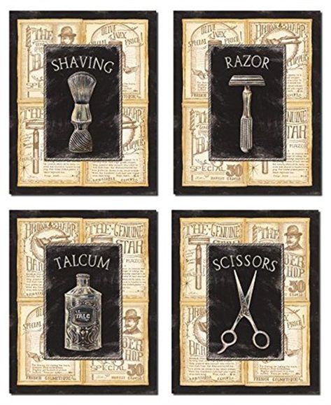 Barber Shop Art, Barber Shop Interior, Barbershop Design, Vintage Barber, Barber Shop Decor, Hair Salon Decor, Salon Suites, Bathroom Art Prints, Salon Interior Design