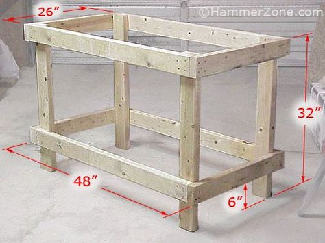 2x4 Workbench, Workbench Diy, Building A Workbench, Workbench Plans Diy, Kursi Bar, Diy Projektit, Diy Workbench, Tables Kitchen, Furniture Cheap