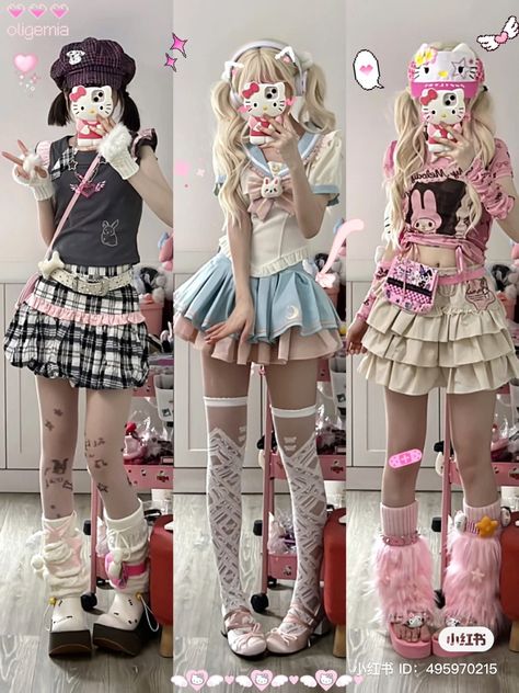 Creepy Cute Fashion, Kawaii Outfit Ideas, Estilo Harajuku, Anime School, Cosplay Kawaii, Girl Cat, Harajuku Outfits, Japanese Kawaii, Kawaii Fashion Outfits