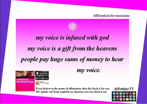 Voice Affirmations, Music Affirmations, Artist Affirmations, Attention Seeking, Seek Me, Singing Voice, Morning Affirmations, Famous Singers, Music Artist