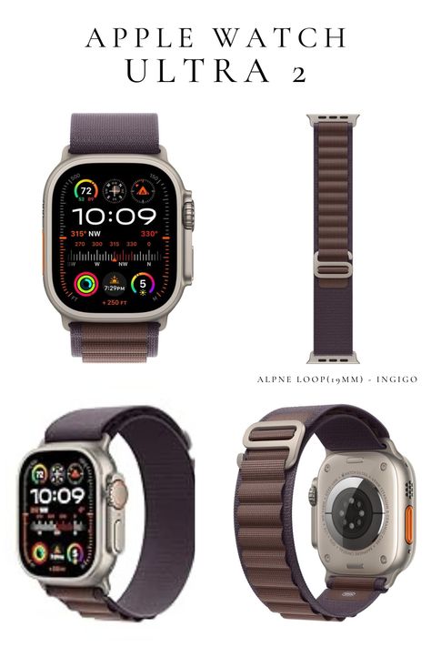 Smartwatch with Rugged Titanium Case & Indigo Alpine Loop Medium. Fitness Tracker, Precision GPS, Action Button, Extra-Long Battery Life, Carbon Neutral #applewatch #CommissionsEarned Alpine Loop, All Apple Products, Apple Watch Ultra, Watch Ultra, Carbon Neutral, Apple Products, User Experience, Fitness Tracker, Battery Life