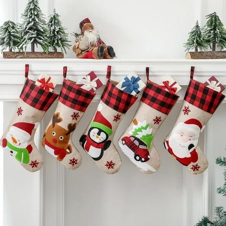 18" Christmas Classic Personalized Large Stocking, Santa, Snowman, Snowflake Xmas Character Gift Present Linen Bag for Family Holiday Christmas Party Decoration Specifications: Material: check cloth, non-woven cloth, linen cloth Size: Length 46cm/18.11", Cuff width 20cm/7.87" Application: Christmas, parties, parties, etc. 5 Styles to Choose: A/B/C/D/E Feature: [Excellent Christmas Decorations] -- Ready to hang on stocking hangers on fireplace mantel.Handmade style to create beautiful holiday memories for generations to come, decorate Christmas tree, bed, stairs, the fireplace. Let the whole house full of festive atmosphere, bring the joy of Christmas to your home. [Super Size] -- Measures approx 18", this Christmas stocking has a large top opening and a spacious interior, which is very sui Stocking Hangers, Christmas Tree And Fireplace, Family Holiday Gifts, Tree Bed, Bed Stairs, Decorate Christmas, Christmas Party Decoration, Snowman Snowflake, Christmas Stocking Gifts