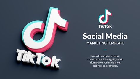 Tik Tok Template, Tiktok Logo, Facebook Cover Template, Promotional Banners, Banner Advertising, Social Media Logos, Social Media Advertising, Marketing Template, Social Media Facebook