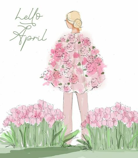 Hello April | Spring | Heather Stillufsen Happy Birthday April, Happy Spring Day, Heather Stillufsen Quotes, Art Words, Heather Stillufsen, Hello April, Rainy Morning, Learn Watercolor, Rose Hill