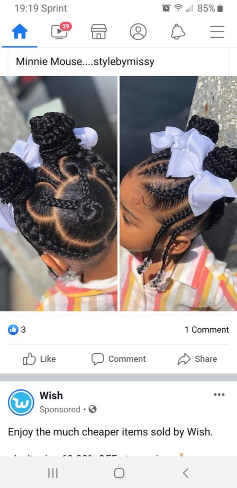 Mickey mouse braided hair for little girl Khloe Hair, Disney Hairstyles, Black Baby Hairstyles, Baby Girl Hairstyles Curly, Toddler Braided Hairstyles, Toddler Braids, Lil Girl Hairstyles, Kid Braid Styles, Disney Hair