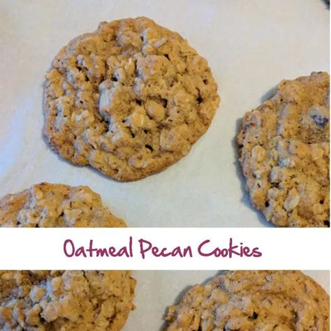 Oatmeal Pecan Cookies, Pecan Oatmeal, Brown Sugar Cookie Recipe, Crispy Oatmeal Cookies, Sugar Free Oatmeal, Whole Wheat Cookies, Pecan Cookie, Vegan Pecan, Chocolate Chip Pecan Cookies