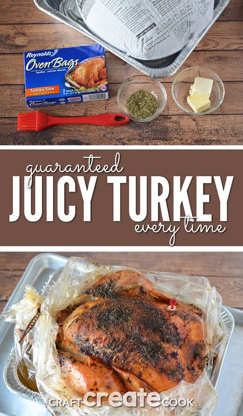 Turkey Bag Recipes, Juicy Turkey Recipe, Thanksgiving Recipes Turkey, Turkey In Oven, Easy Turkey Recipes, Cook A Turkey, Juicy Turkey, Roast Turkey Recipes, Thanksgiving Dinner Recipes