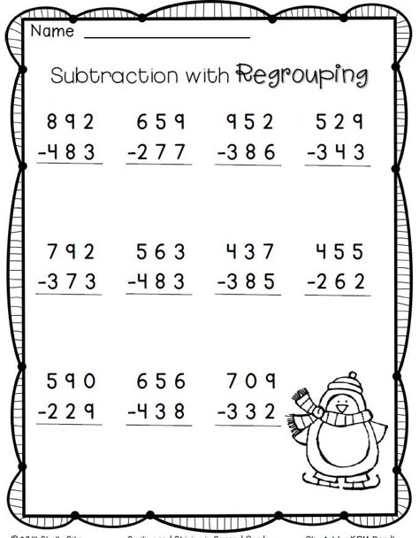 3-digit subtraction---FREE--2nd grade math 3 Digit Subtraction, Subtraction With Regrouping Worksheets, Math Subtraction Worksheets, Regrouping Subtraction, Subtraction With Regrouping, Worksheets For Grade 3, Math Subtraction, 3rd Grade Math Worksheets, 2nd Grade Math Worksheets