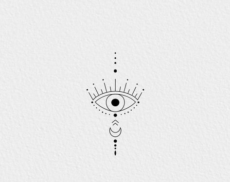 Protection Eye Tattoo, Hamsa Tattoo Design Simple, Simple Greek Tattoos, Greek Evil Eye Tattoo, Hamsa Tattoo Design, Tattoo Fixes, Third Eye Tattoos, Cute Simple Tattoos, Simple Tattoos For Women