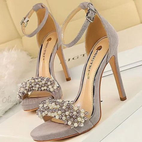 Casual High Heels, Buckles Fashion, Open Toe High Heels, Rhinestone Sandals, Ankle Strap Shoes, Elegant Ladies, Super High Heels, Fashion Sandals, Fashion High Heels