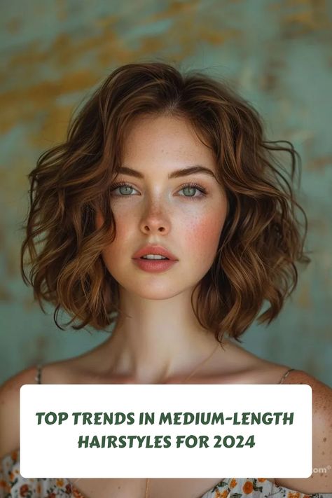 Top Trends in Medium-Length Hairstyles for 2024 - Puqqu #ShortHair Long Bob Wavy Haircuts, Long Bob Wavy, Shoulder Length Wavy Hair, Best Short Hair, Bob Wavy, Wavy Bob Hairstyles, Wavy Bob, Cool Short Hairstyles, Wavy Haircuts