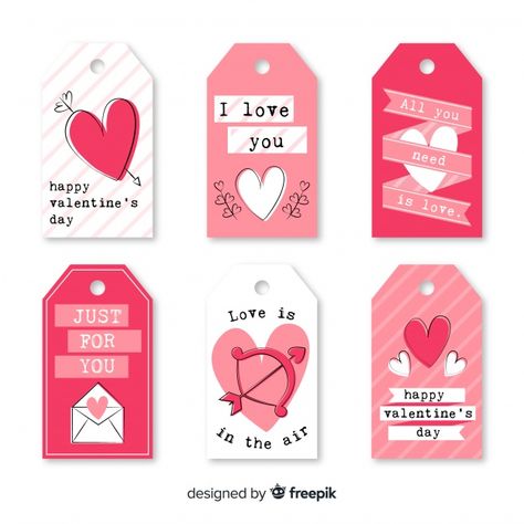 Colección etiquetas san valentín dibujadas a mano vector gratuito March Gifts, Valentines Gift Tags, Sinful Colors, Scrapbook Stickers Printable, Valentine Tags, Valentine's Day Quotes, Gift Tag Cards, Birthday Cards Diy, E Card