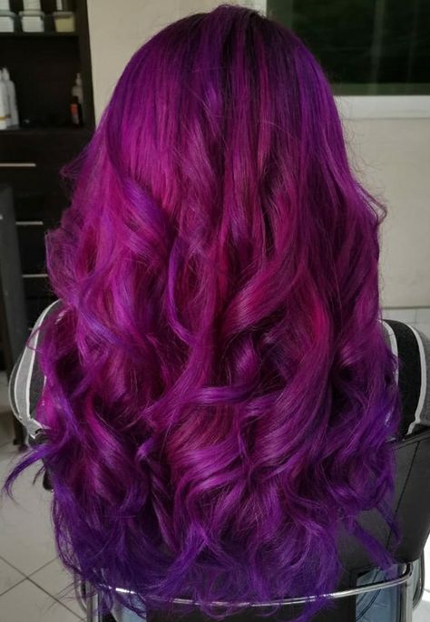 Dark Pink And Purple Hair, Purple And Magenta Hair, Pinkish Purple Hair, Pink Purple Hair, Magenta Hair, Purple Ombre Hair, Dyed Hair Purple, Dramatic Hair, Hair Color Options