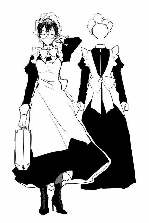 Maid Outfit Anime, Victorian Maid, Maid Cosplay, Anime Maid, Maid Outfit, Arte Sketchbook, Guy Drawing, 영감을 주는 캐릭터, Art Poses