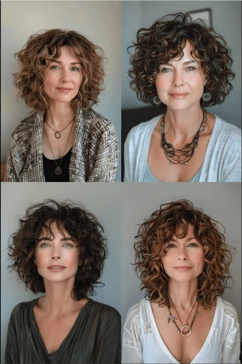 Naturally Wavy Hair Cuts, Natural Curly Hair Cuts, Grey Curly Hair, Medium Length Curly Hair, Bob Haircut Curly, Layered Haircuts For Medium Hair, Curly Hair Photos, Curly Hair Types, Short Curly Haircuts