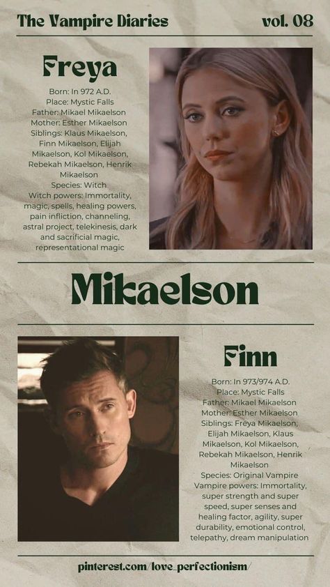 The Mikaelson Family Aesthetic, Finn The Originals, The Originals Mikaelson Family, Mikaelsons Family, Originals Characters, The Mikaelson Family, Tvdu Quotes, Diary Movie, Vampire Diaries Characters