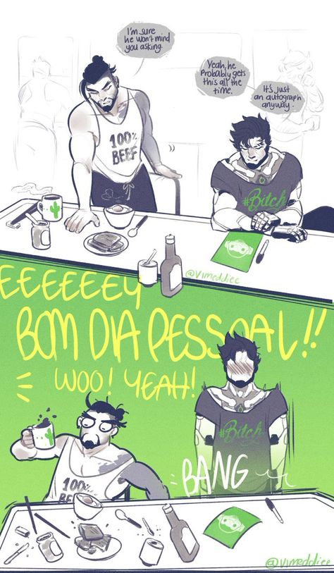 Lucio Overwatch Comic, Overwatch Hanzo X Mccree, Genji X Lucio, Genji X Mccree, Lucio Overwatch, Shimada Brothers, Genji And Hanzo, Overwatch Hanzo, Overwatch Funny