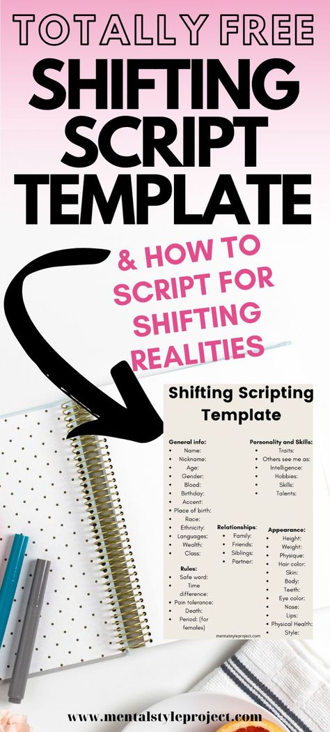 shifting-script-template Shifting Script Appearance, Desired Reality Script, Script For Shifting, Reality Shifting Script Template, Reality Shifting Script, Shifting Script Template, Shift Script, Script Shifting, Backstory Ideas