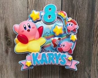 Kirby Cake Topper, Kirby Cake, Nintendo Light, Jordan Birthday, Ship Cake, Light Cake, Shaker Cake Topper, Frozen Cake Topper, Dog Cupcakes