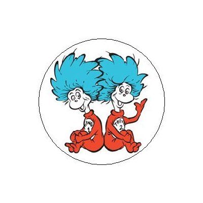 Dr. Seuss Printable Characters | DR SEUSS Suess - THING 1 and THING 2 - Logo Symbol Pinback Button 1.25 ... Dr Seuss Coloring Pages, Thing One Thing Two, Twins Game, Seuss Classroom, Thing One, Dr. Seuss Svg, Valentine Png, Twins Baby Shower, Cat In The Hat