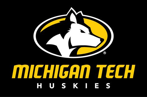 Michigan Tech Huskies Michigan Tech University, Husky Logo, College Flags, Hunter College, Michigan Tech, Country Strong, Sports Logo Design, University Logo, Vision Board Inspiration