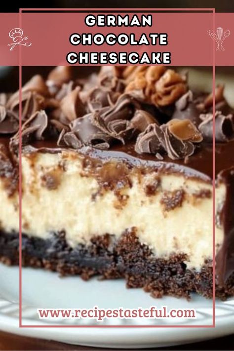 This ultra-rich, ultra-creamy, perfectly decadent German Chocolate Cheesecake is the ultimate sweet indulgence! With layers of smooth chocolate cheesecake, a buttery Oreo crust, and a dreamy coconut-pecan topping, it's a coconut pecan lover’s dream dessert. German Chocolate Cheesecake, Chocolate Cheesecake Recipe, Dream Dessert, Rich Cheesecake, Chocolate Cheesecake Recipes, Coconut Pecan, Cream Cheese Eggs, Oreo Crust, Chocolate Nuts