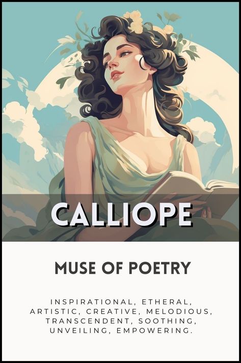 Calliope Muse, Greek Myths Stories, Printable Oracle Cards, Magical Creatures Mythology, Gods Goddesses, Greek Mythology Gods, Roman Warriors, Norse Myth, Roman Gods