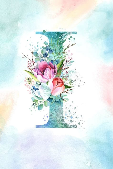 Letter A Watercolor, I Alphabet Wallpaper, Spring Sublimation, Alphabet Letters Images, Flower Background Iphone, Spring Watercolor, Letter Art Design, Music Label, Vintage Flowers Wallpaper