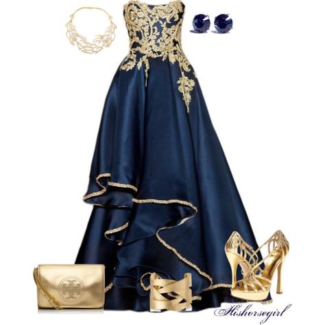 Gold And Blue, created by hishorsegirl on Polyvore Ravenclaw Outfit, Marchesa Dress, Blue Ball Gown, Blue Evening Dress, Blue Colour Dress, Blue Evening Gowns, Gown Blue, Blue Ball Gowns, Long Blue Dress