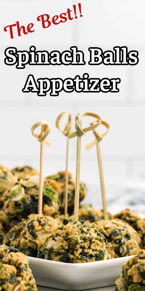 The Best Cheesy Spinach Balls Appetizer Spinach Squares Appetizers, Spinach Balls Appetizer, Spinach Balls Recipe, Spinach Gratin, Mac And Cheese Pizza, Spinach Parmesan, Spinach Balls, Recipes With Ingredients, Keto Board