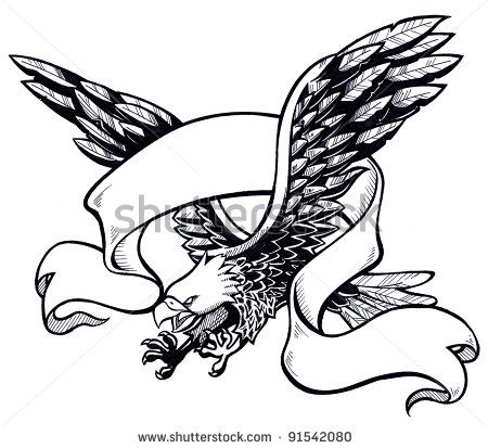 Eagle With Banner Tattoo, Air Force Tattoo, Banner Tattoo, Eagle Sketch, Hunter Tattoo, Kiss Emoji, Dad Tattoo, Ribbon Tattoos, Cloud Tattoo