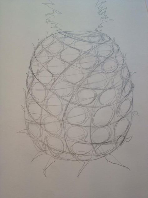 Pineapple Sketch, Tree Drawing Simple, Pine Apple, Charcoal Paint, Myanmar Art, Realistic Sketch, Gcse Art Sketchbook, Fruits Drawing, Still Life Drawing