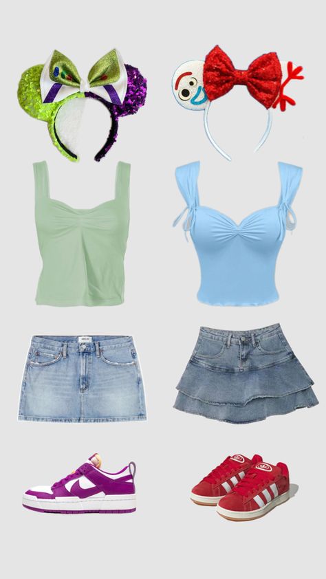 Disney outfits #shuffle #disney #outifts #fyp Disney Outfits Inspired, Disney Duo Outfits, Disney Theme Outfits, Disney Character Outfits Spirit Week, Preppy Disney Outfits, Disney Bonding, Cute Disney Fits, Outfits Shuffle, Tinkerbell Outfit